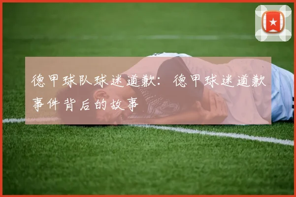 德甲球队球迷道歉：德甲球迷道歉事件背后的故事